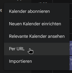 Andere Kalender – Per URL hinzufügen